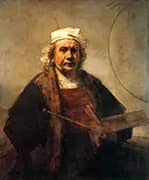 Self Portrait with Two Circles 1665 By Rembrandt Van Rijn