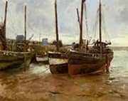 Boats at Anchor By Stanhope Forbes