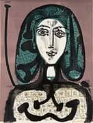 Woman with a Hairnet September 1956 By Pablo Picasso