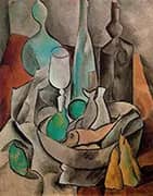 Still Life with Fishes and Bottles 1909 By Pablo Picasso