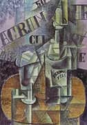 Bottle of Pernod and Glass 1912 By Pablo Picasso