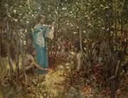 Una and the Fauns 1880 By Rupert Bunny