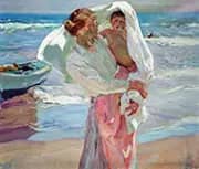 After Bathing By Joaquin Sorolla