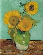 Three Sunflowers in a Vase 1888 By Vincent van Gogh