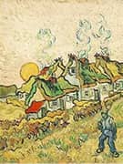 Thatched Cottages in the Sunshine Reminiscence of the North February By Vincent van Gogh