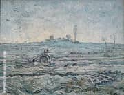 Snow Covered Field with a Harrow After Millet 1890 By Vincent van Gogh