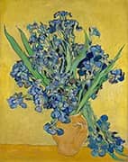 Vase with Irises against a Yellow Background 1890 By Vincent van Gogh