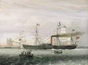 The Britannia Entering Boston Harbor By Fitz Hugh Lane