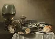 Still Life with Wine Goblet and Oysters 1630 By Pieter Claesz