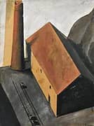 Suburb with Smokestack 1924 By Mario Sironi
