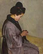 Japanese Lady Sewing c1900 By Lilla Cabot Perry