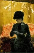 Lady on a Red Divan 1880 By Giuseppe De Nittis