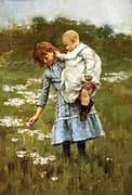 In a Daisy Field 1884 By Theodore Robinson