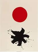 Black Splash Under Red Sphere 1966 By Adolph Gottlieb
