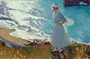 Maria On the Beach at Biarritz By Joaquin Sorolla
