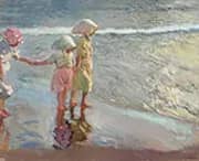 Three Sisters on the Beach By Joaquin Sorolla