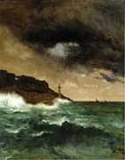 Lighthouse at Dusk By Alfred Stevens
