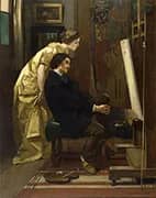The Painter and His Model 1855 By Alfred Stevens