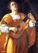 St Cecilia Playing a Lute By Artemisia Gentileschi