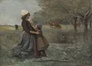 Les deux Soeurs Dans la Prairie 1860 By Jean-baptiste Corot