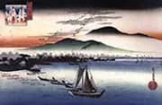 Fishing Boats on a Lake By Hiroshige