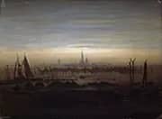 Greifswald in Moonlight 1817 By Caspar David Friedrich
