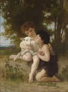 Children with The Lamb By William-Adolphe Bouguereau
