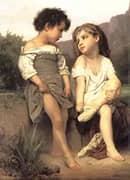 At The Edge of The Brook 1879 By William-Adolphe Bouguereau