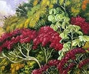 A Bank of Quaresma and Trumpet Trees Brazil By Marianne North