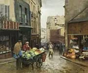 Market on The Rue Mouffetard Paris By Victor Gabriel Gilbert