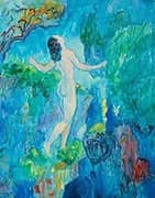 Woman at The Waterfall 1943 By Isaac Grunewald