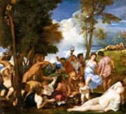 The Bacchanal of the Andrians By Tiziano Vecellio (TITIAN)