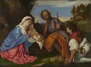 The Holy Family with a Shepherd By Tiziano Vecellio (TITIAN)