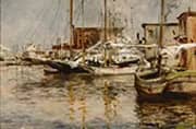 Oysters Boats 1879 By John Henry Twachtman