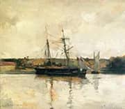 Sailing Boats Dieppe Harbor 1885 By John Henry Twachtman