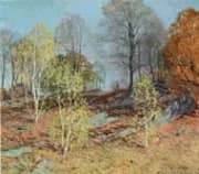 Young Birches in October 1914 By Willard Leroy Metcalf