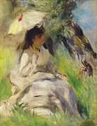 Young Woman with a Parasol 1872 By Pierre Auguste Renoir