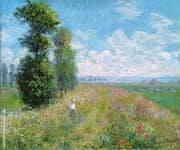Meadow with Poplars 1875 By Claude Monet