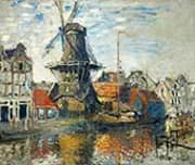 The Windmill Onbekende Canal Amsterdam 1874 By Claude Monet