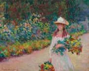 Young Girl in the Garden Giverny 1888 By Claude Monet