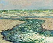 The Seacoast at Pourville Low Tide 1882 By Claude Monet