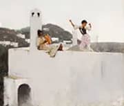 Capri Girl on a Rooftop 1878 By John Singer Sargent