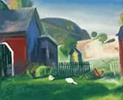 Barnyard and Chickens 1924 By George Bellows