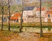 Houses on Delaware Canal c1900 By Walter Elmer Schofield