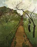 Spring Landscape with a Farmer and White Horse 1892 By Arthur Wesley Dow