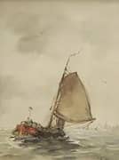 Sailing Barge on The Zuiderzee By Hobbe Smith