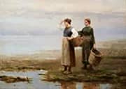 Fisher Women on The Shore By Daniel Ridgway Knight