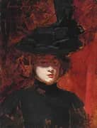 Portrait of a Woman in a Black Dress and Hat By Charles Auguste Emile Durant (Carolus Duran)