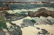 A Rocky Shore Lona By Samuel John Peploe