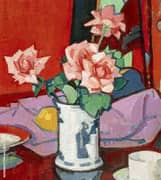 Pink Roses Chinese Vase 1916 By Samuel John Peploe